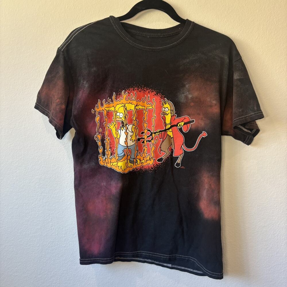 The Simpsons Treehouse of Horror Devil Graphic T-Shirt Homer Flanders Tie Dye